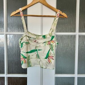 💚 Z Supply Floral Ruffle Tank Top